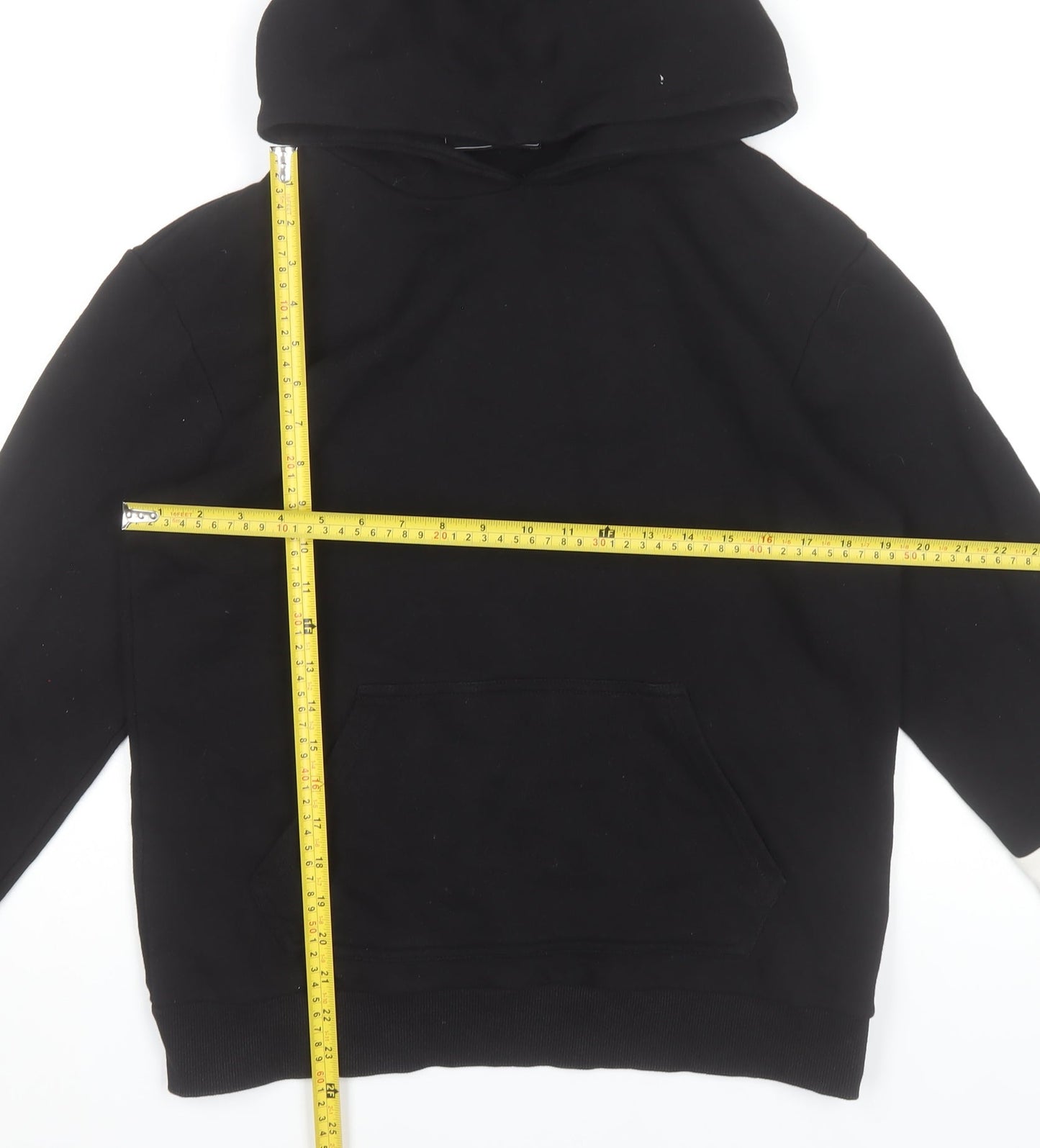 Manière De Voir Black Cotton Blend Pullover Hoodie Womens M