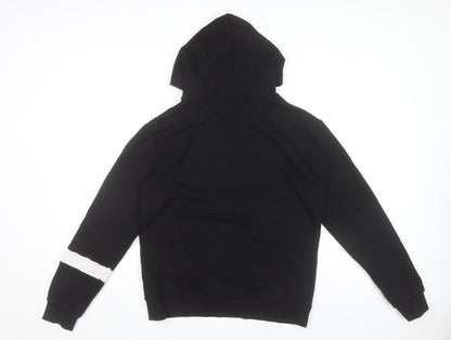 Manière De Voir Black Cotton Blend Pullover Hoodie Womens M