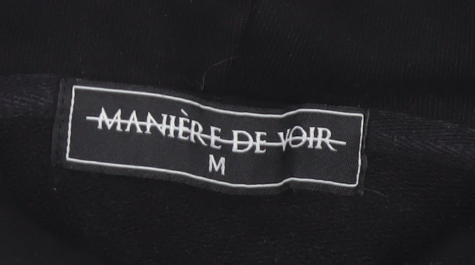 Manière De Voir Black Cotton Blend Pullover Hoodie Womens M
