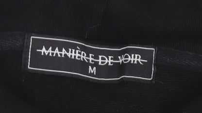 Manière De Voir Black Cotton Blend Pullover Hoodie Womens M