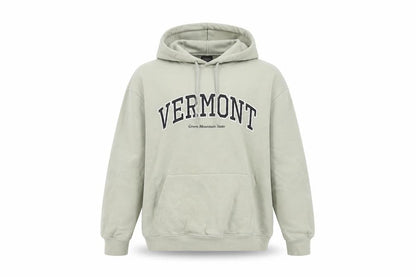 H&M Womens Beige Pullover Hoodie Size S Cotton Blend Vermont Print