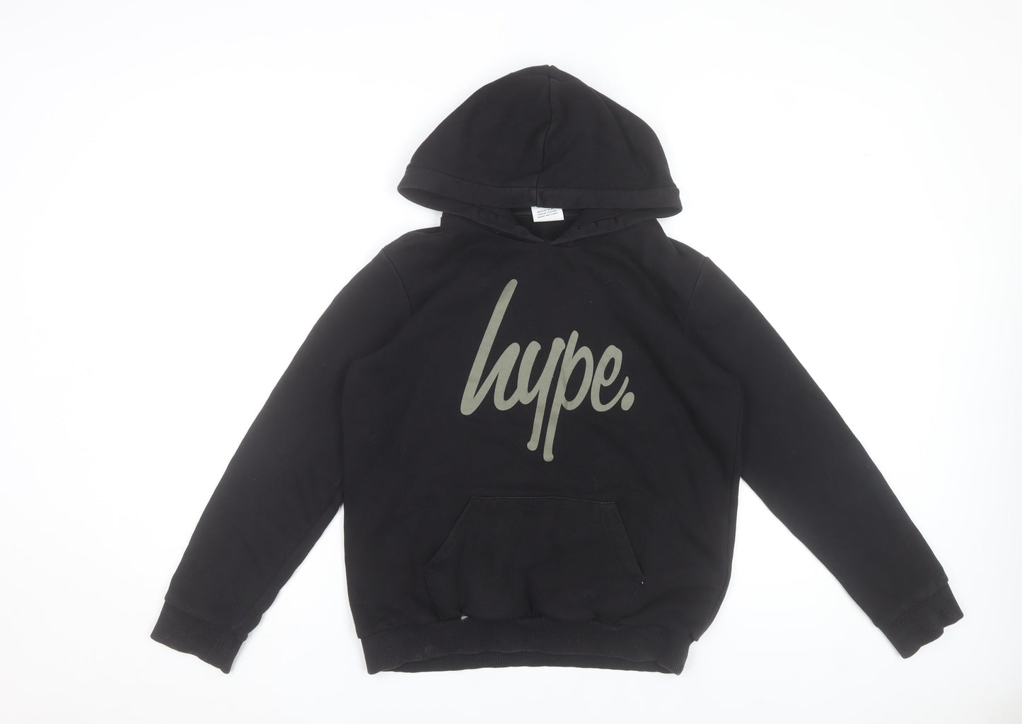 Hype Boys Black Pullover Hoodie 13 Years Regular Fit
