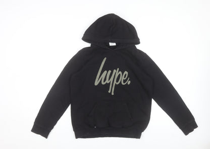 Hype Boys Black Pullover Hoodie 13 Years Regular Fit