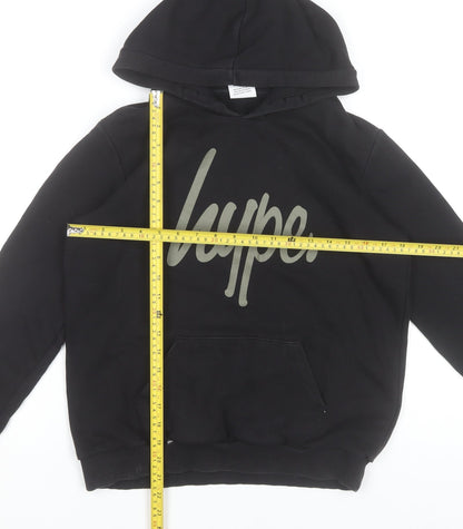 Hype Boys Black Pullover Hoodie 13 Years Regular Fit