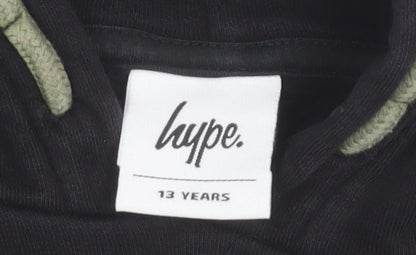 Hype Boys Black Pullover Hoodie 13 Years Regular Fit