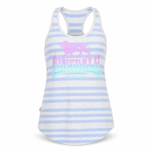 Lonsdale Women's Blue Striped Racerback Tank Top Size 12