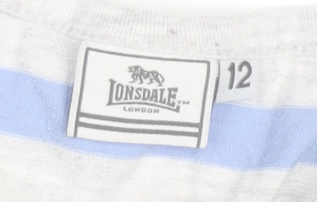 Lonsdale Women's Blue Striped Racerback Tank Top Size 12