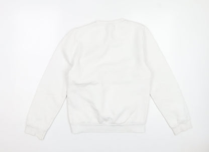Disney Women's White Mickey Mouse Sketch Sweatshirt 2XS Cotton Blend