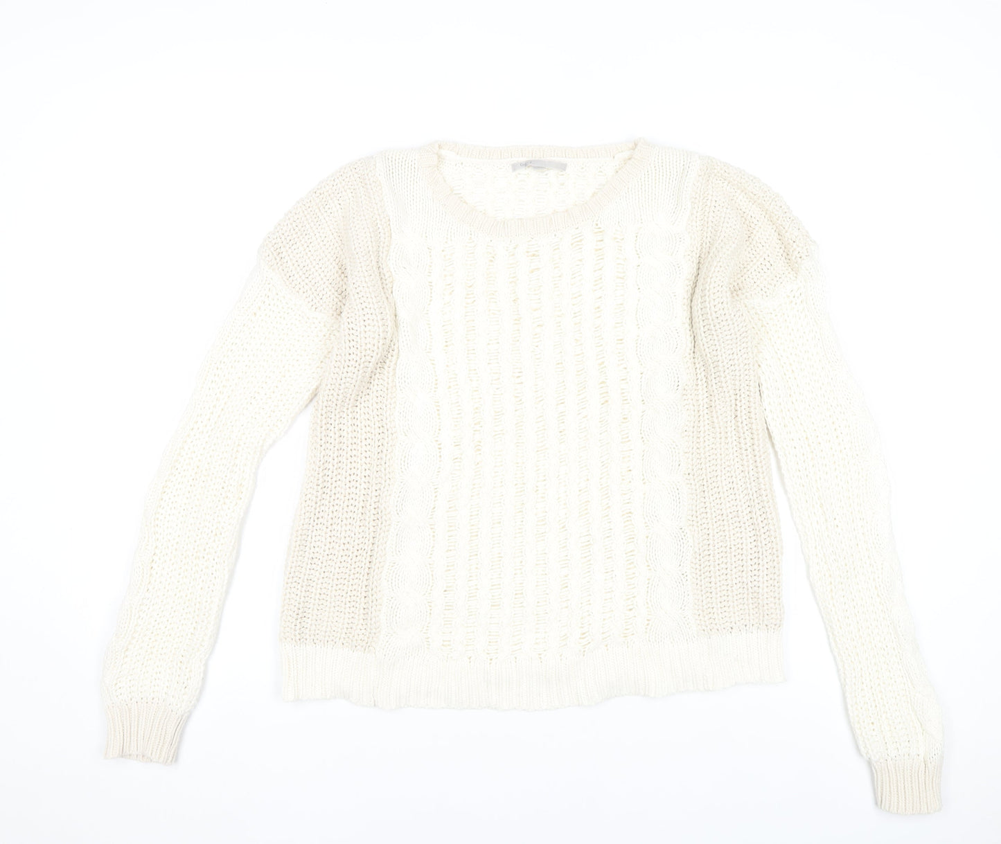 Gap Women’s Ivory Cable Knit Cotton Blend Jumper Size M