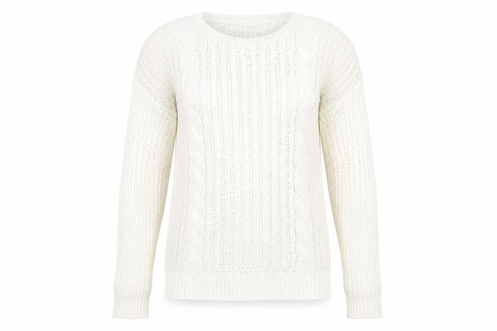 Gap Women’s Ivory Cable Knit Cotton Blend Jumper Size M