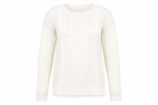 Gap Women’s Ivory Cable Knit Cotton Blend Jumper Size M