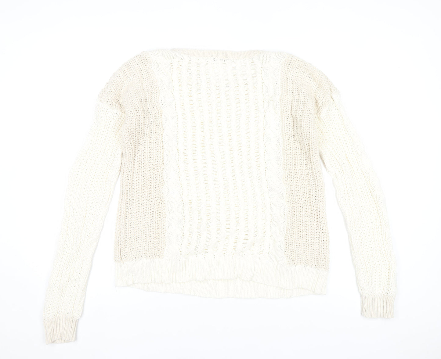 Gap Women’s Ivory Cable Knit Cotton Blend Jumper Size M