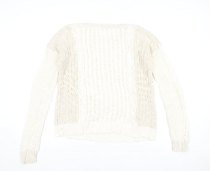 Gap Women’s Ivory Cable Knit Cotton Blend Jumper Size M