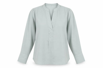 Next Women's Green Polyester Long Sleeve V-Neck Blouse Size 12