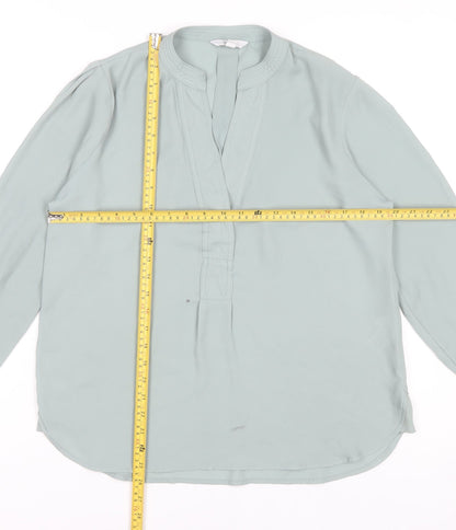 Next Women's Green Polyester Long Sleeve V-Neck Blouse Size 12