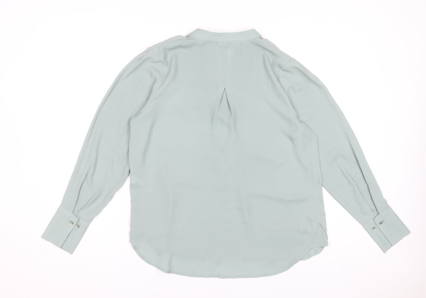 Next Women's Green Polyester Long Sleeve V-Neck Blouse Size 12