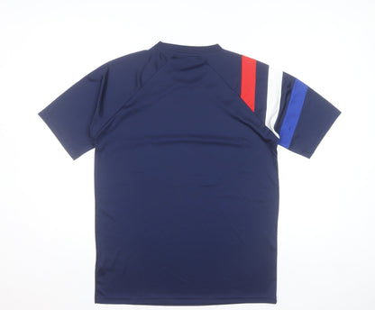 Adidas Men's Blue Regular Fit Colourblock Sports T-Shirt M