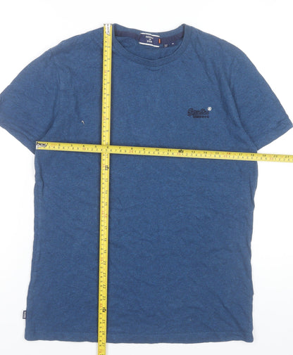 Superdry Men's Blue Cotton Crew Neck Short Sleeve T-Shirt Size M