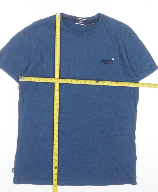 Superdry Men's Blue Cotton Crew Neck Short Sleeve T-Shirt Size M