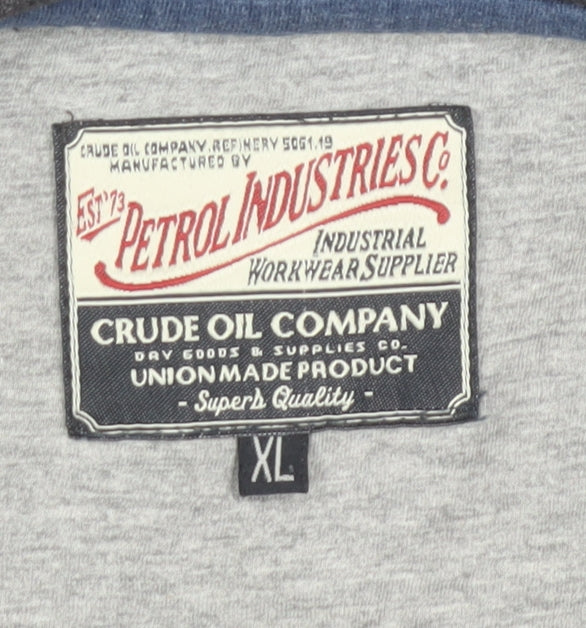 Petrol Industries Men's Grey XL Graphic Retro Crew Neck T-Shirt