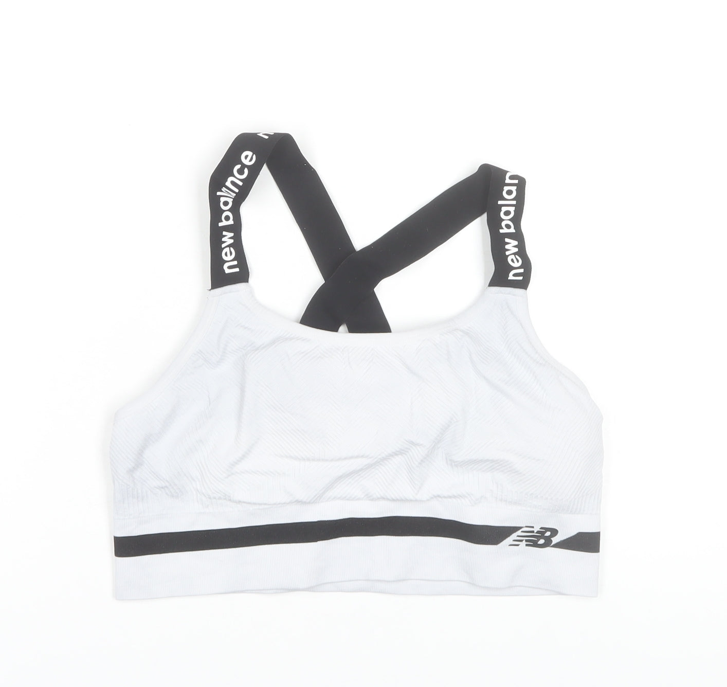 New Balance Womens White 2XL Racerback Sports Bra Top