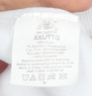 New Balance Womens White 2XL Racerback Sports Bra Top