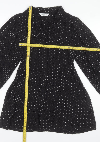 Miss Selfridge Women’s Black Polka Dot Shirt Dress Size 12