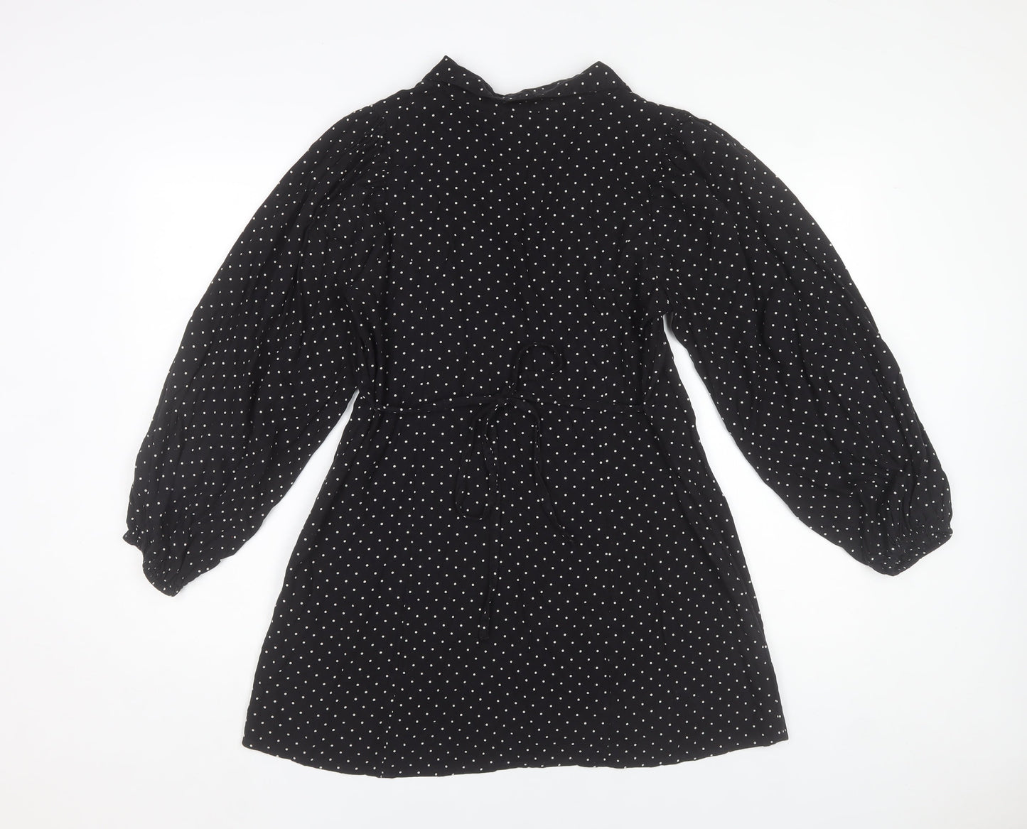 Miss Selfridge Women’s Black Polka Dot Shirt Dress Size 12