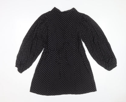 Miss Selfridge Women’s Black Polka Dot Shirt Dress Size 12