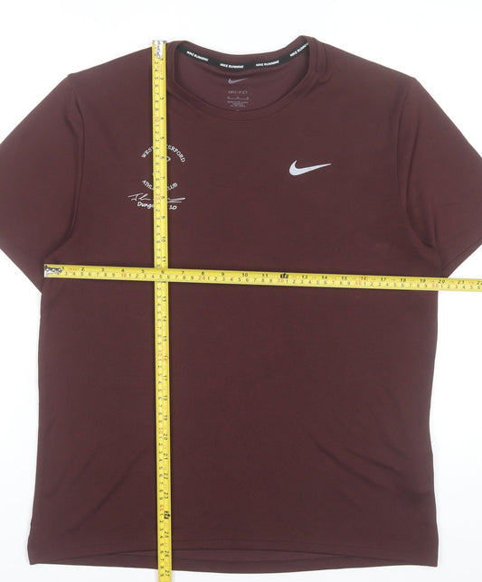 Nike Men's Brown Dri-FIT Running T-Shirt Size M