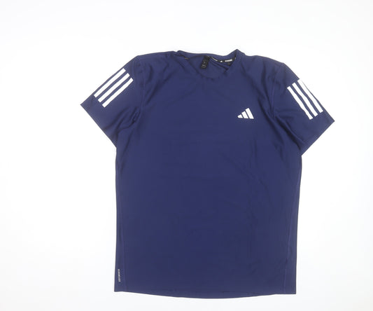 Adidas Men's Blue Running T-Shirt M Athletic Fit Lightweight