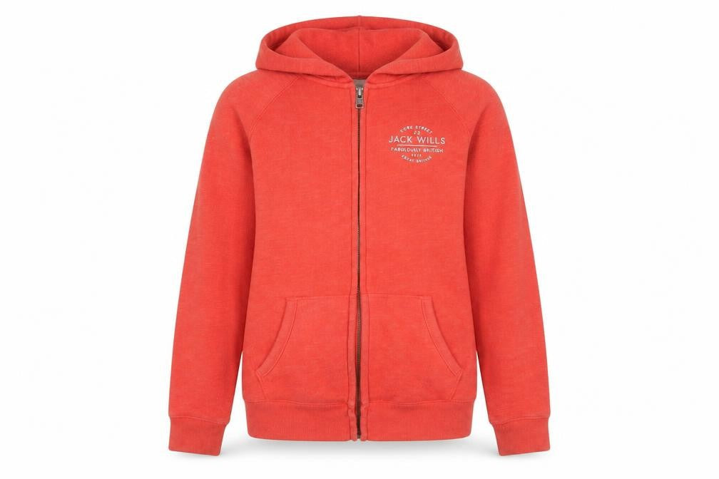 Womens UK Size 6 Jack Wills Red Full Zip Hoodie