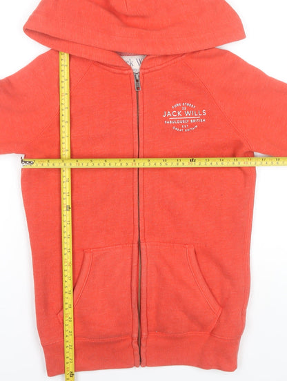 Womens UK Size 6 Jack Wills Red Full Zip Hoodie