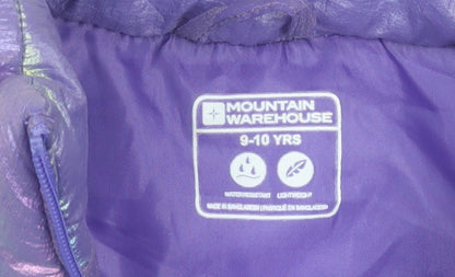 Mountain Warehouse Girls Purple 9-10 Years Quilted Puffer Gilet Waistcoat