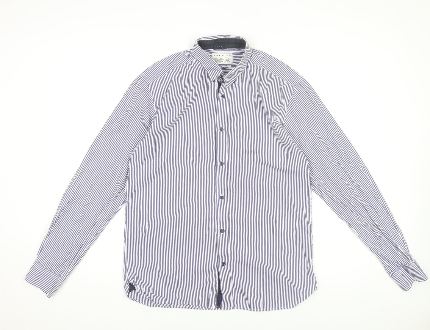 Mens UK Collar Size L JACK & JONES Smart Blue  Dress Shirt