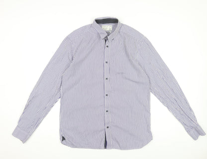 Mens UK Collar Size L JACK & JONES Smart Blue  Dress Shirt