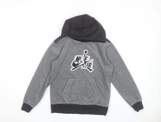 Nike Jordan Boys Grey Hoodie 10-12 Years Pullover Fleece Hooded Sweatshirt