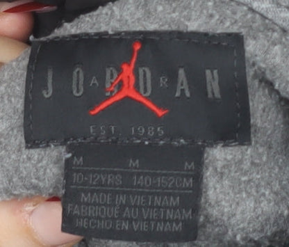 Nike Jordan Boys Grey Hoodie 10-12 Years Pullover Fleece Hooded Sweatshirt