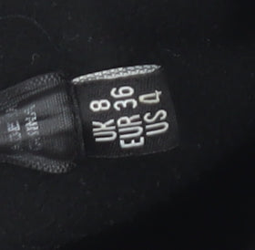 Missguided Women’s Black Fleece Jacket Size 8 Zip Up Logo Casual