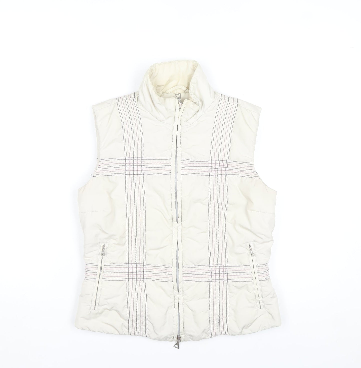 Belfe Womens Ivory Quilted Puffer Waistcoat Size 10