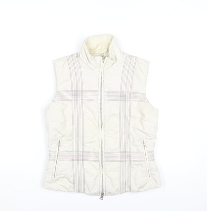 Belfe Womens Ivory Quilted Puffer Waistcoat Size 10