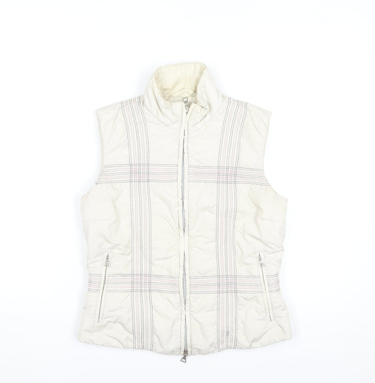 Belfe Womens Ivory Quilted Puffer Waistcoat Size 10