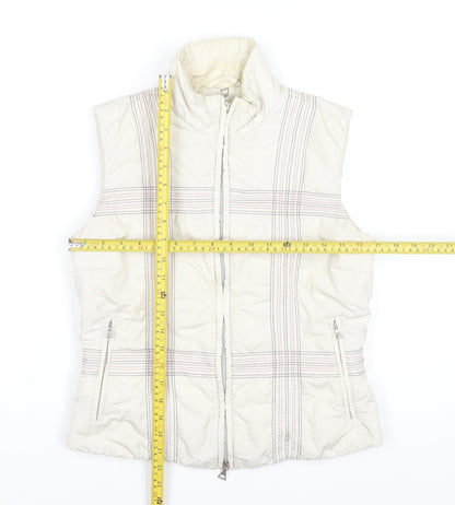 Belfe Womens Ivory Quilted Puffer Waistcoat Size 10