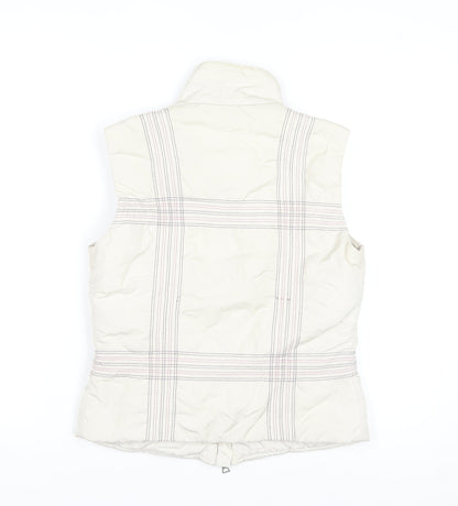 Belfe Womens Ivory Quilted Puffer Waistcoat Size 10