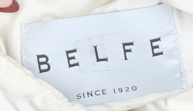 Belfe Womens Ivory Quilted Puffer Waistcoat Size 10