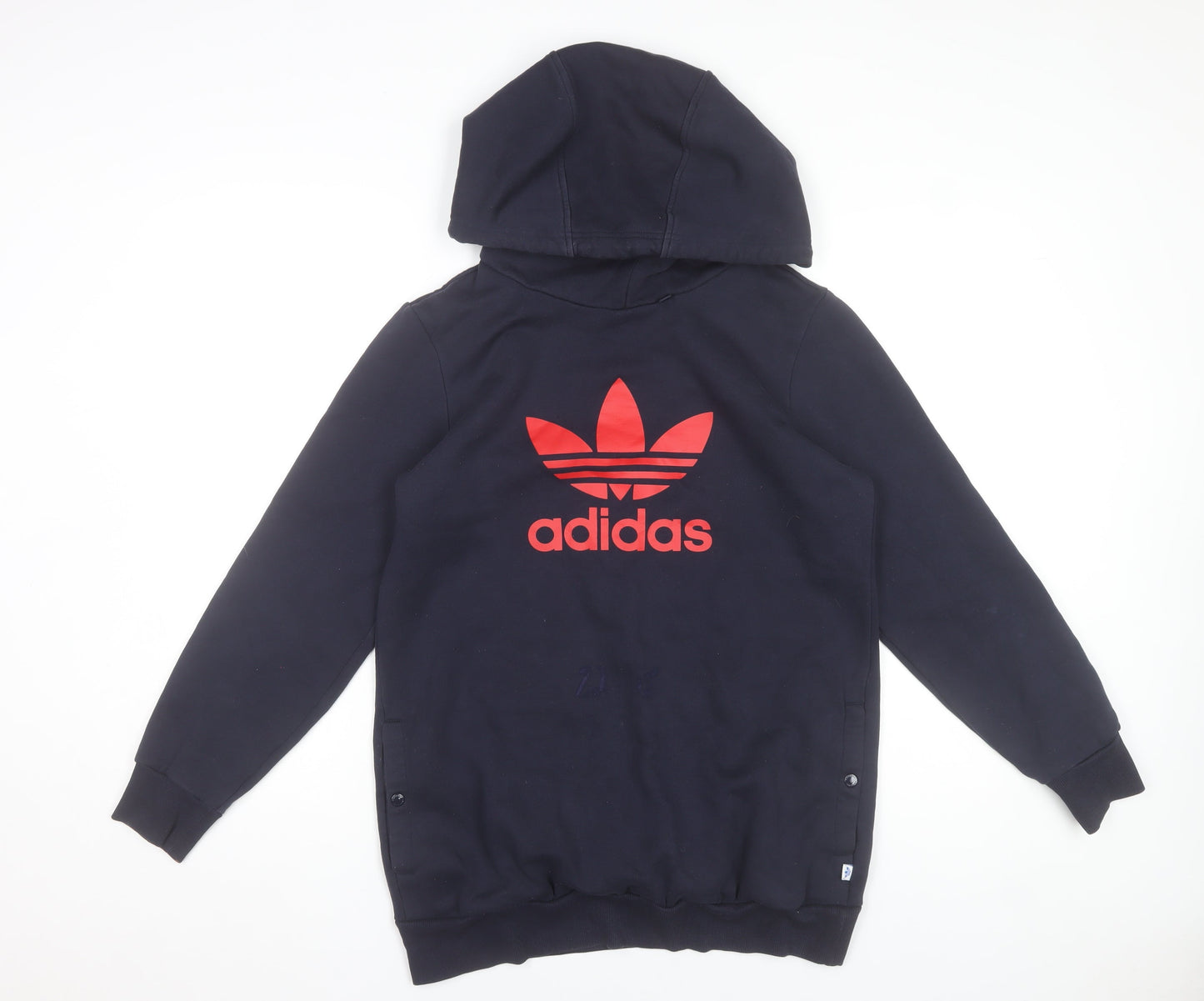 Adidas Women's Black Hoodie Size 12 Pullover Logo Cotton Blend