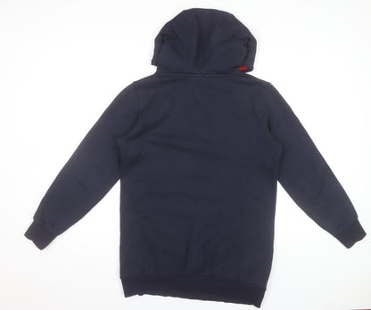 Adidas Women's Black Hoodie Size 12 Pullover Logo Cotton Blend