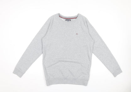 Tommy Hilfiger Mens Grey Crew Neck Sweatshirt Size M Cotton Blend