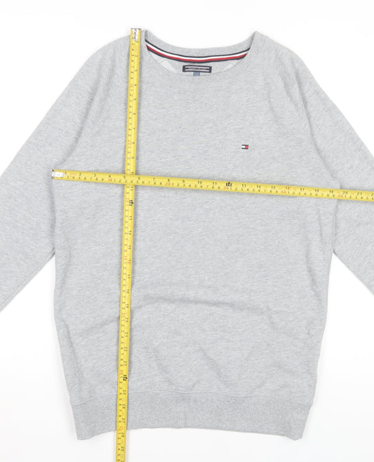 Tommy Hilfiger Mens Grey Crew Neck Sweatshirt Size M Cotton Blend