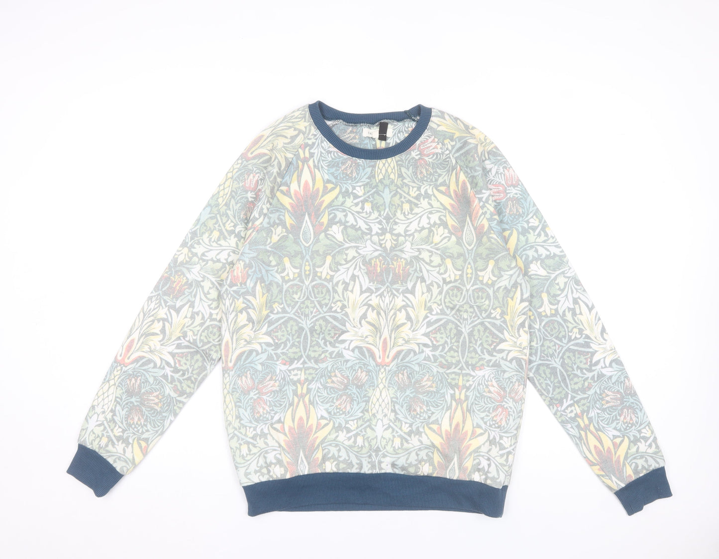 Topman Men's Multicoloured Floral Sweatshirt S Crew Neck Pullover